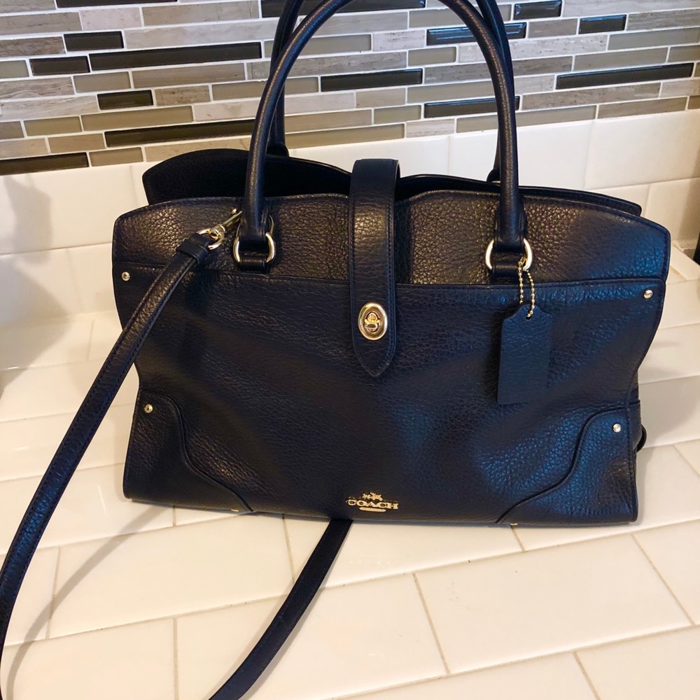 Navi blue mercer coach bag